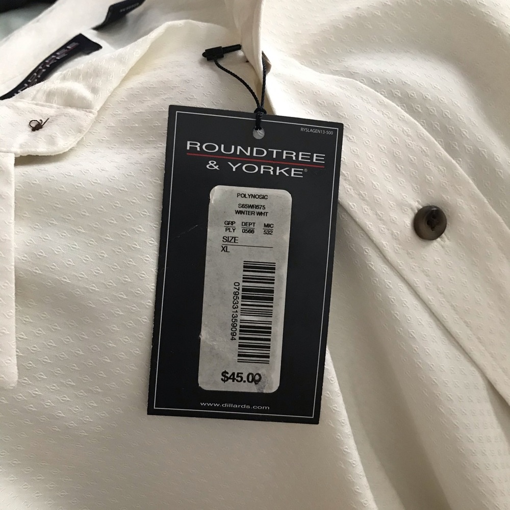 ROUND TREE & YORK WHITE BUTTON UP SHIRT - Picture 8 of 9